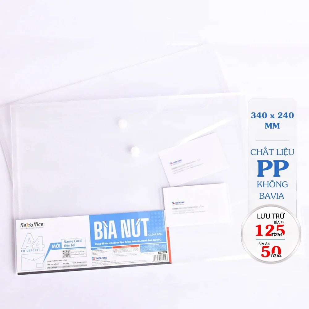 Bìa nút Name Card Clear Bag Thiên Long Flexoffice
