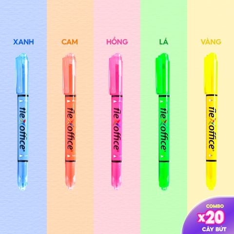 Combo 20 Bút dạ quang FlexOffice FO-HL01