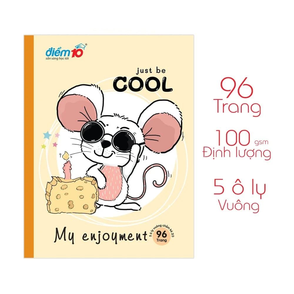 Combo 5 Tập học sinh 96 trang 5 ô ly vuông 100 gsm Điểm 10 TP-NB075 (hình ngẫu nhiên)