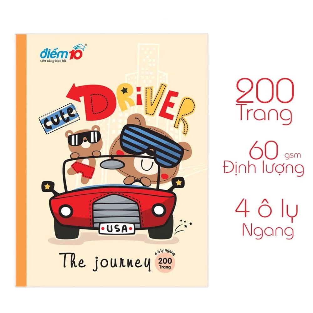Tập học sinh 200 trang 4 ô ly ngang 60 gsm Điểm 10 TP-NB066 (hình ngẫu nhiên)