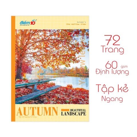 Tập học sinh 72 trang dòng kẻ ngang 60 gsm Điểm 10  TP-NB081 (hình ngẫu nhiên)