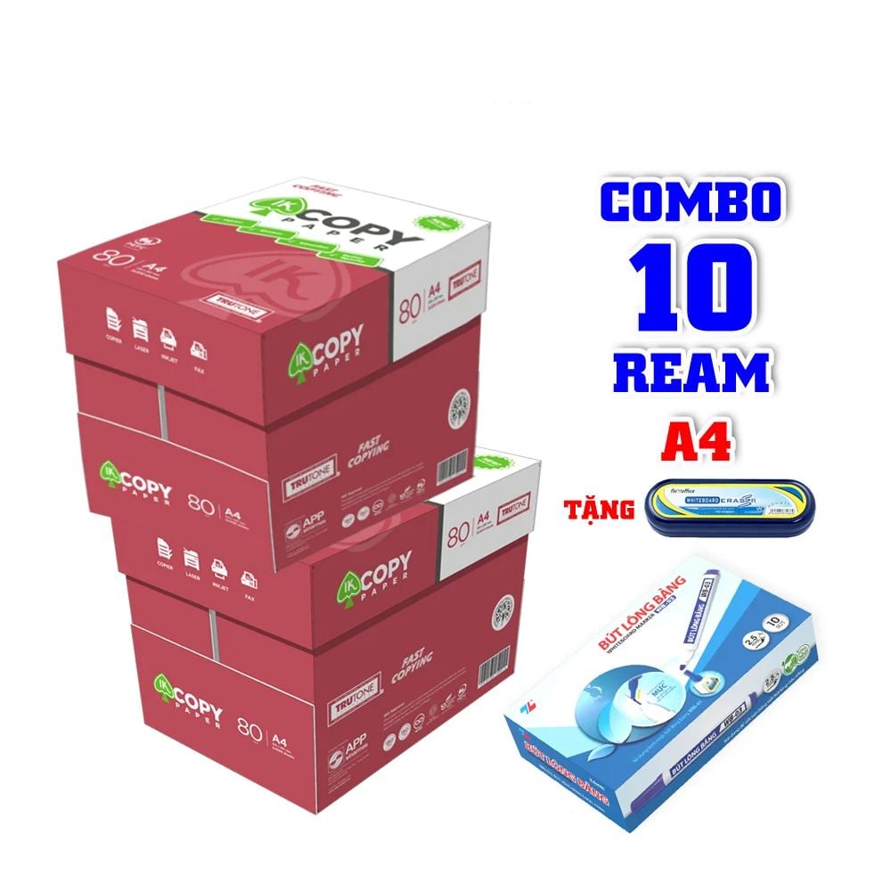 Combo giấy photo IK Copy A4 80 gsm tiết kiệm