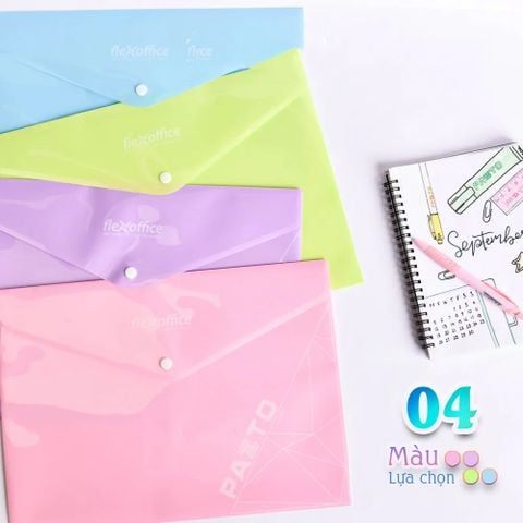 Bìa nút Pazto màu Pastel F4 Thiên Long Flexoffice FO-CBF010