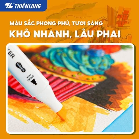 Bút dạ màu - bút marker 48 màu Thiên Long Colokit ART MARKER AM-C006 - Tặng Postcard