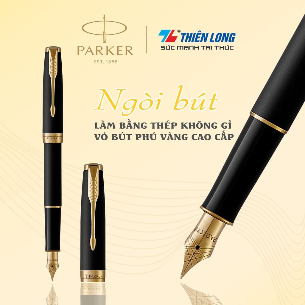 Bút máy cao cấp Parker Sonnet Matte Black GT TB-1950875