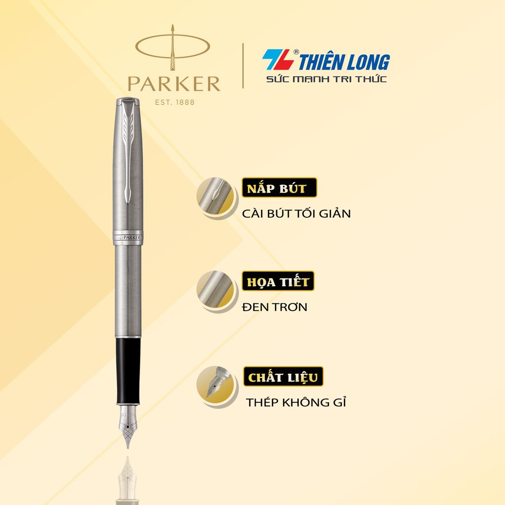 Bút máy cao cấp Parker Sonnet StainlessSteel CT TB-1950870