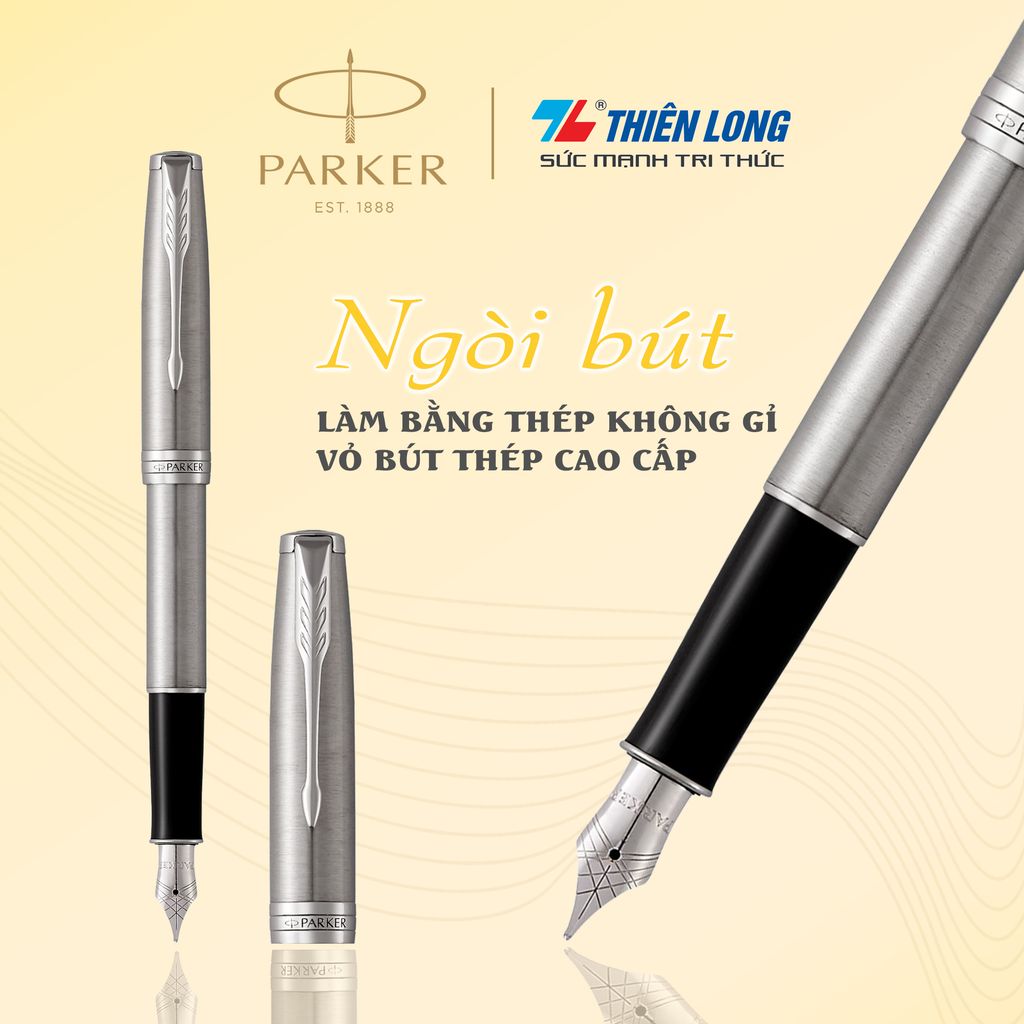 Bút máy cao cấp Parker Sonnet StainlessSteel CT TB-1950870