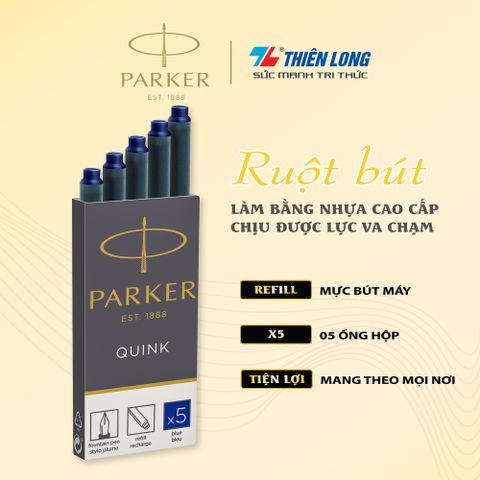 Hộp 5 ống mực bút máy cao cấp Quink Parker