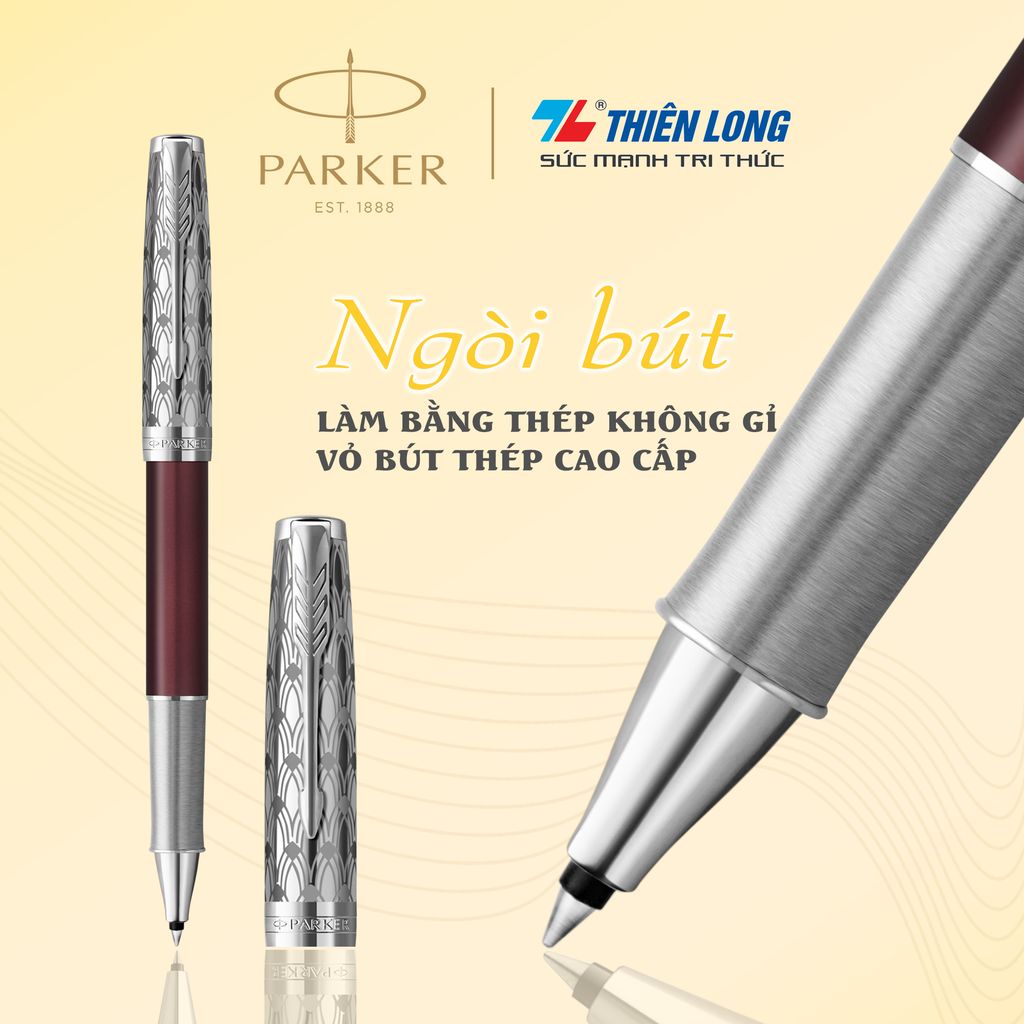 Bút lông bi cao cấp Parker SON X-M Red CT GB-2119782 - Thép không gỉ