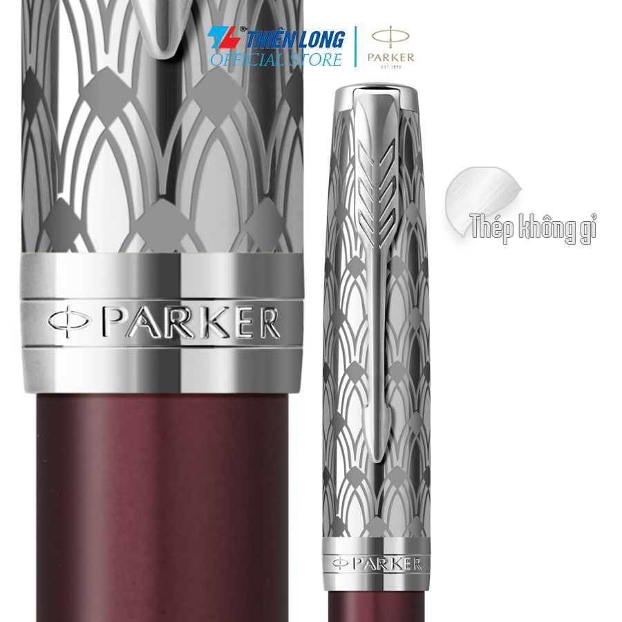 Bút lông bi cao cấp Parker SON X-M Red CT GB-2119782 - Thép không gỉ