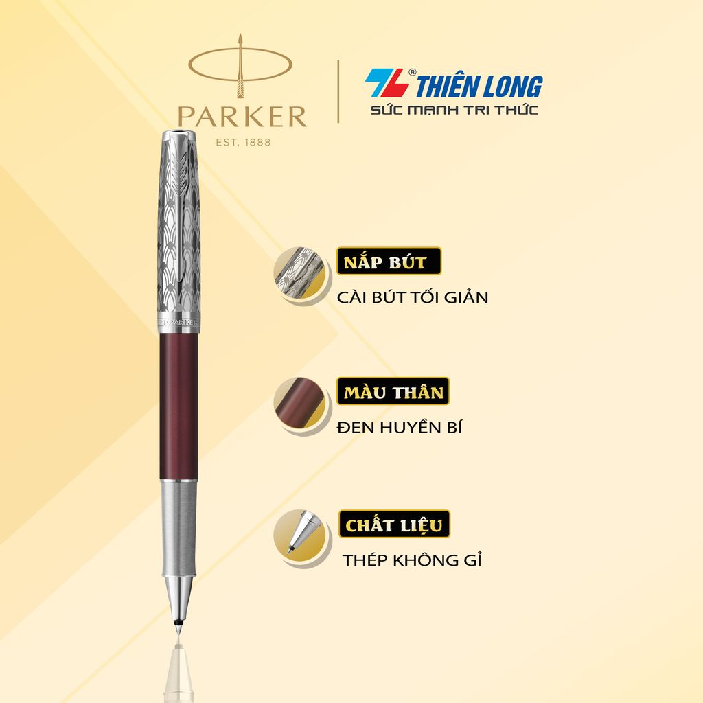 Bút lông bi cao cấp Parker SON X-M Red CT GB-2119782 - Thép không gỉ