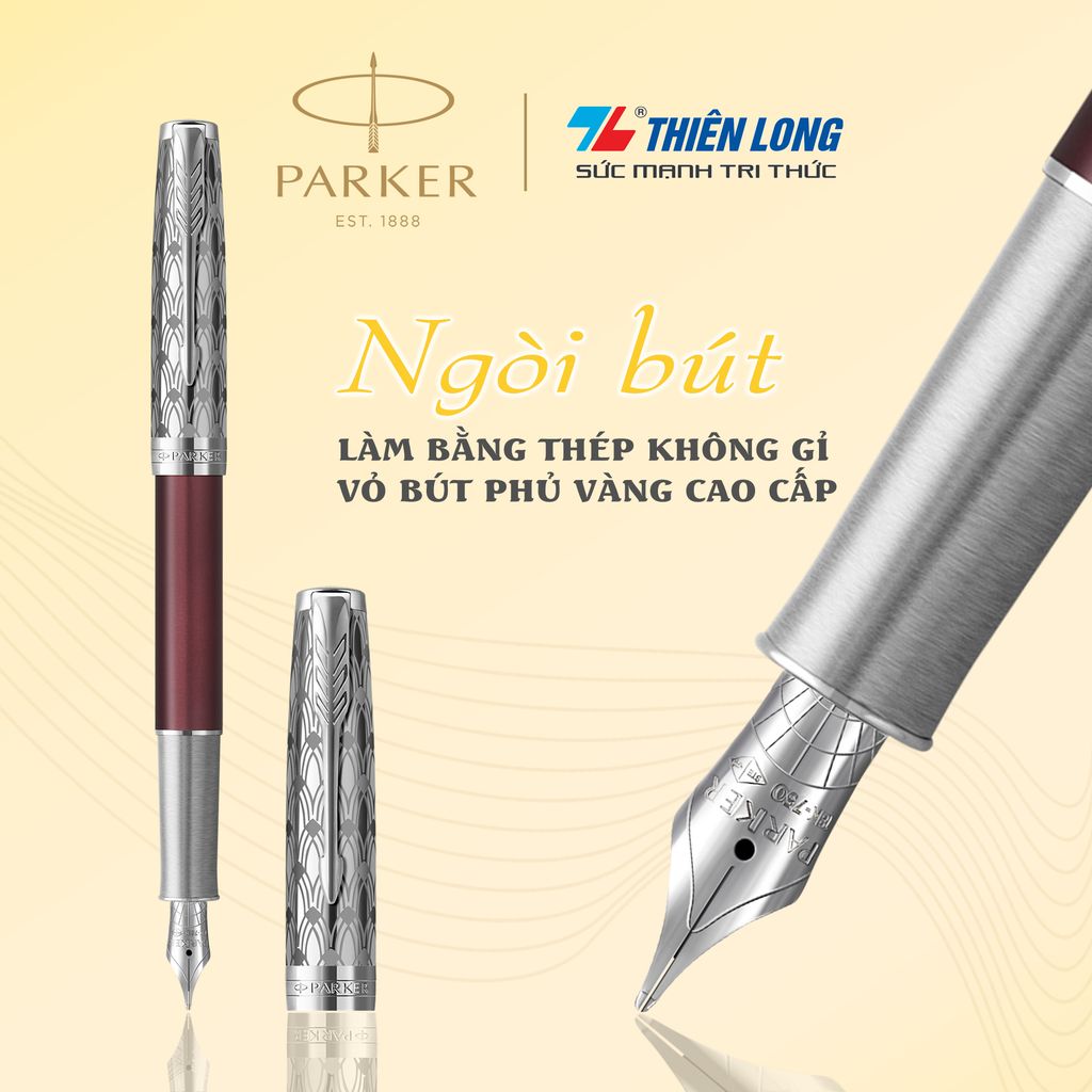 Bút máy cao cấp Parker SON Metal Red CT 18k GB-2119650 - Mạ vàng 18K