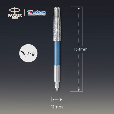 Bút máy cao cấp Parker SON Metal Blue CT 18k GB-2119743 - Mạ vàng 18K