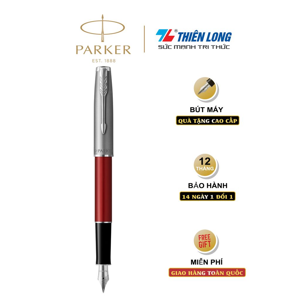Bút máy cao cấp Parker SON SB Metal Red CT TB-2146853 - Thép không gỉ