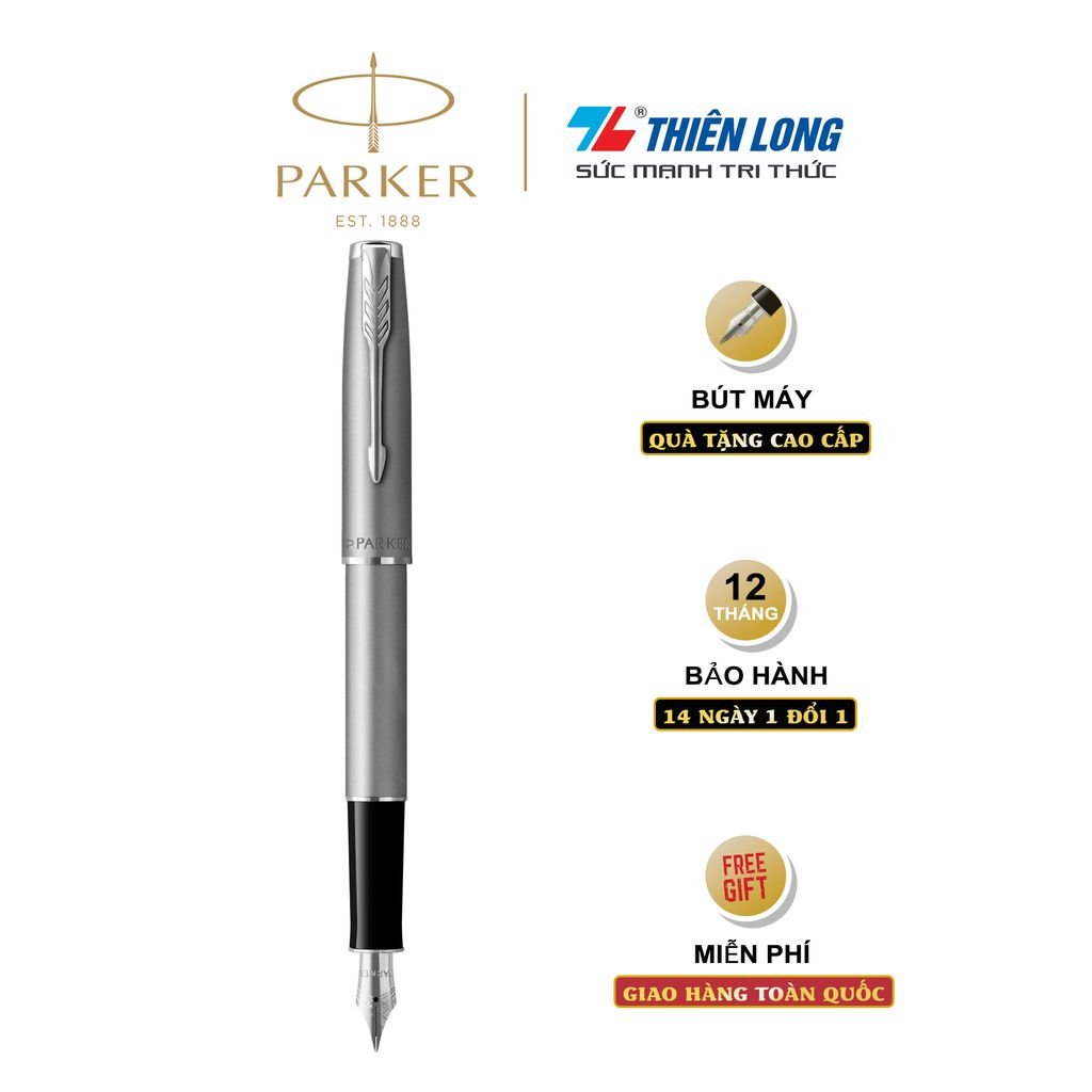 Bút máy cao cấp Parker SON SB Stain Steel CT TB-2146878 - Thép không gỉ