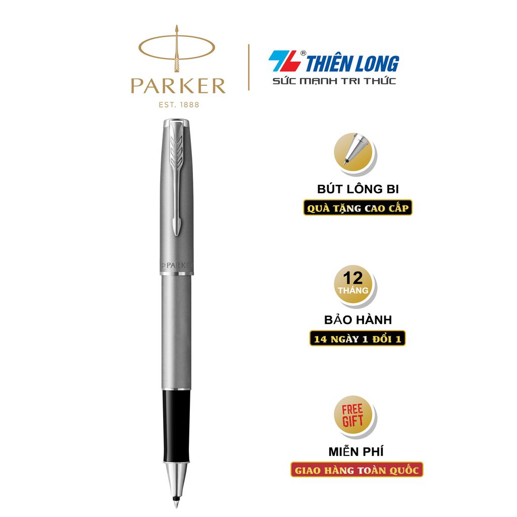 Bút lông bi cao cấp Parker SON X-SB Steel CT TB-2146879 - Thép không gỉ