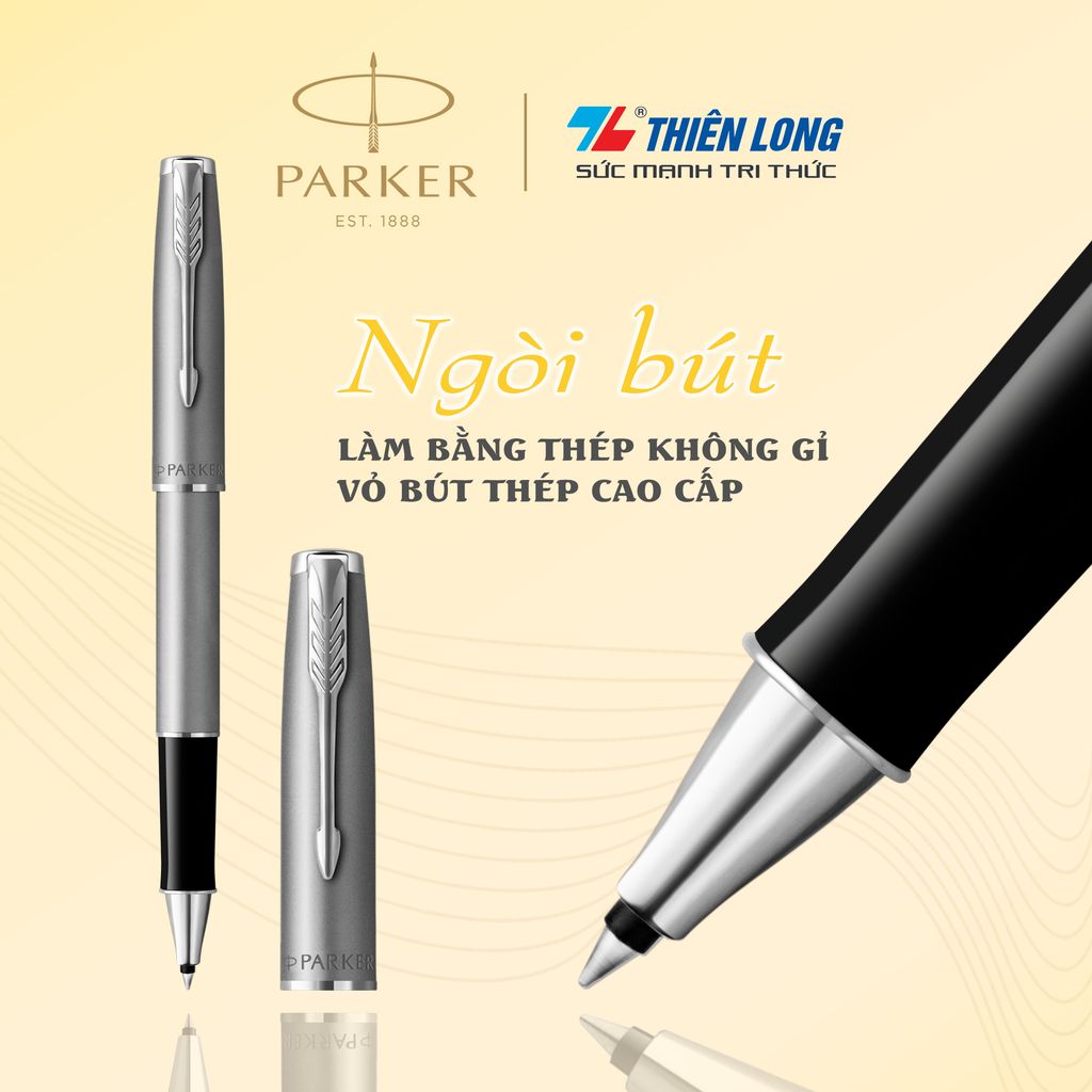 Bút lông bi cao cấp Parker SON X-SB Steel CT TB-2146879 - Thép không gỉ