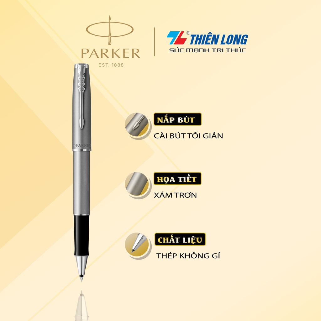 Bút lông bi cao cấp Parker SON X-SB Steel CT TB-2146879 - Thép không gỉ
