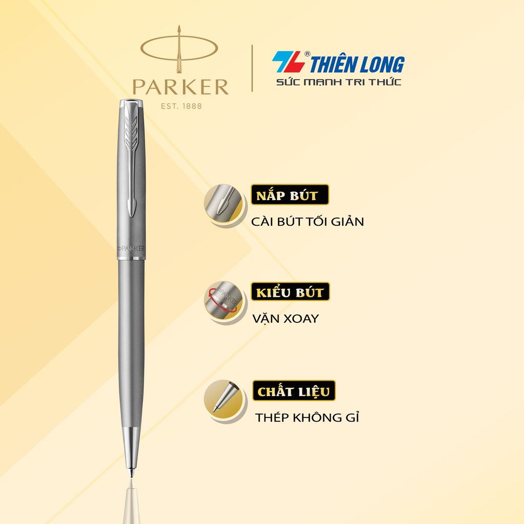 Bút bi cao cấp Parker SON X-SB StainSteel CT TB-2146880 - Thép không gỉ