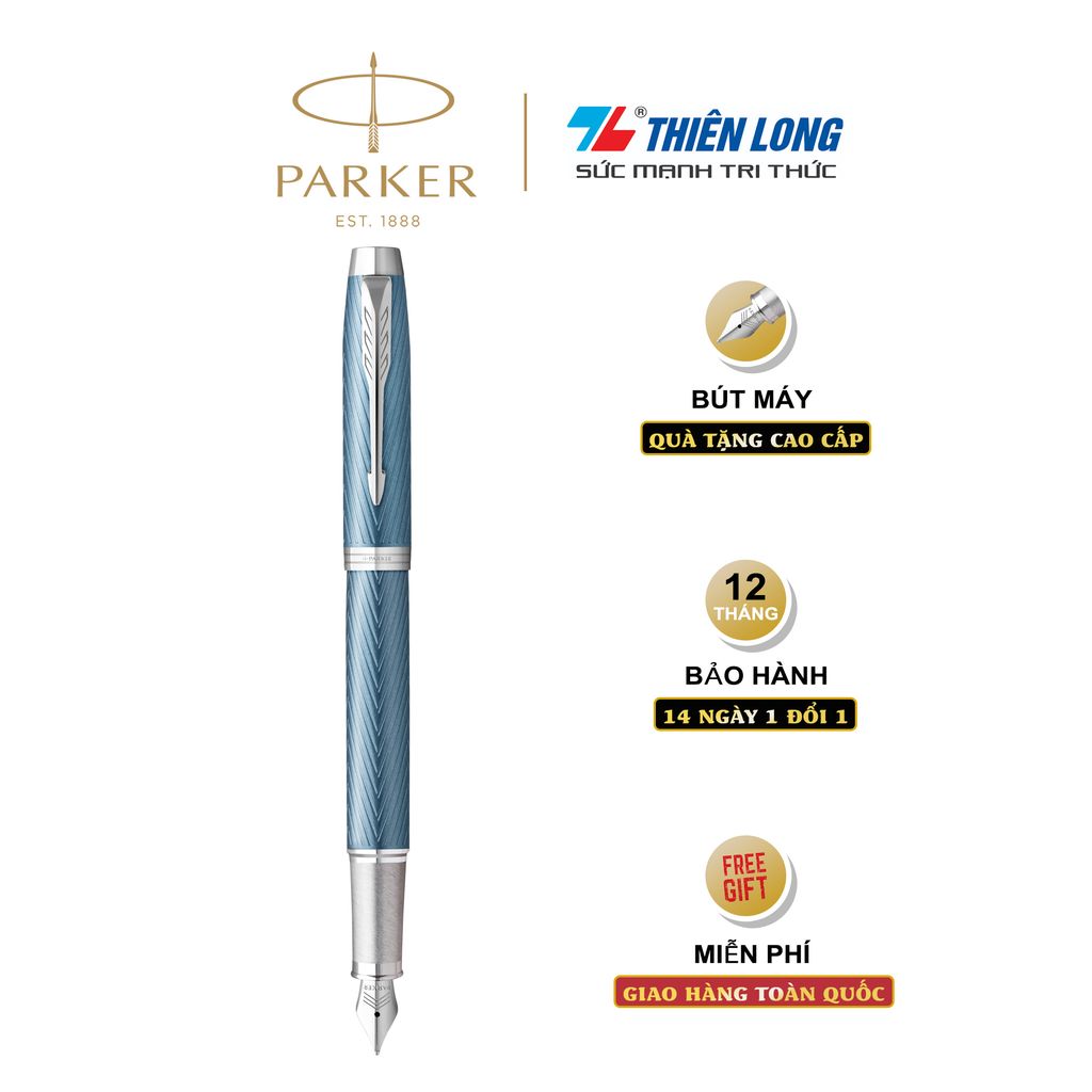 Bút máy cao cấp Parker IM PRM Blue Grey CT TB-2143469 - Thép không gỉ