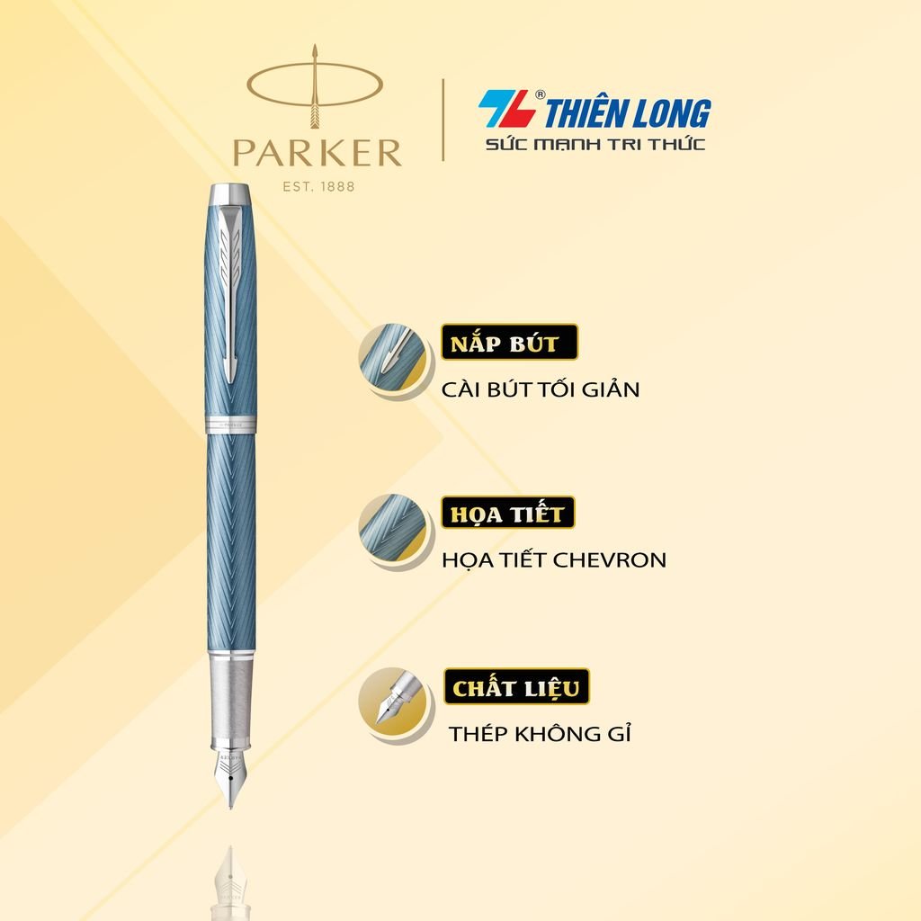 Bút máy cao cấp Parker IM PRM Blue Grey CT TB-2143469 - Thép không gỉ