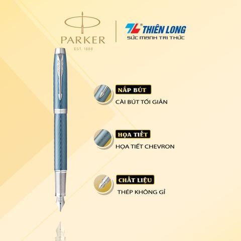 Bút máy cao cấp Parker IM PRM Blue Grey CT TB-2143469 - Thép không gỉ
