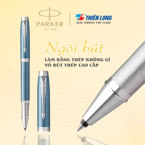Bút lông bi cao cấp Parker IM PRM X-BGrey CT TB-2143466 - Thép không gỉ