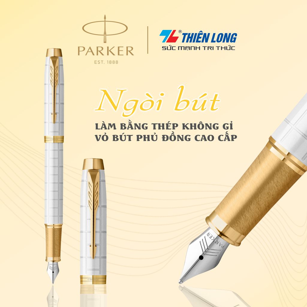 Bút máy cao cấp Parker IM PRM Pearl GT TB-2143467 - Thép không gỉ