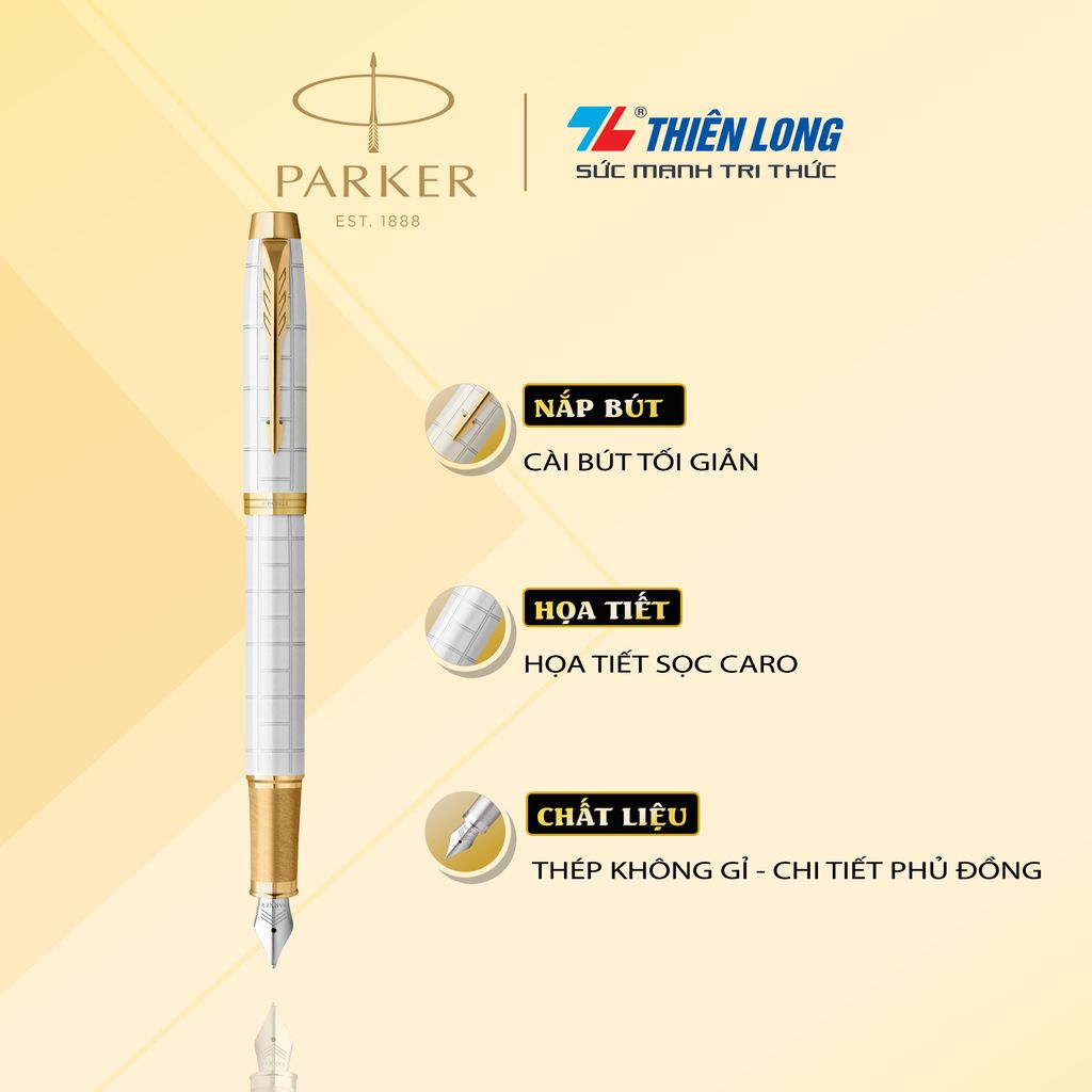 Bút máy cao cấp Parker IM PRM Pearl GT TB-2143467 - Thép không gỉ