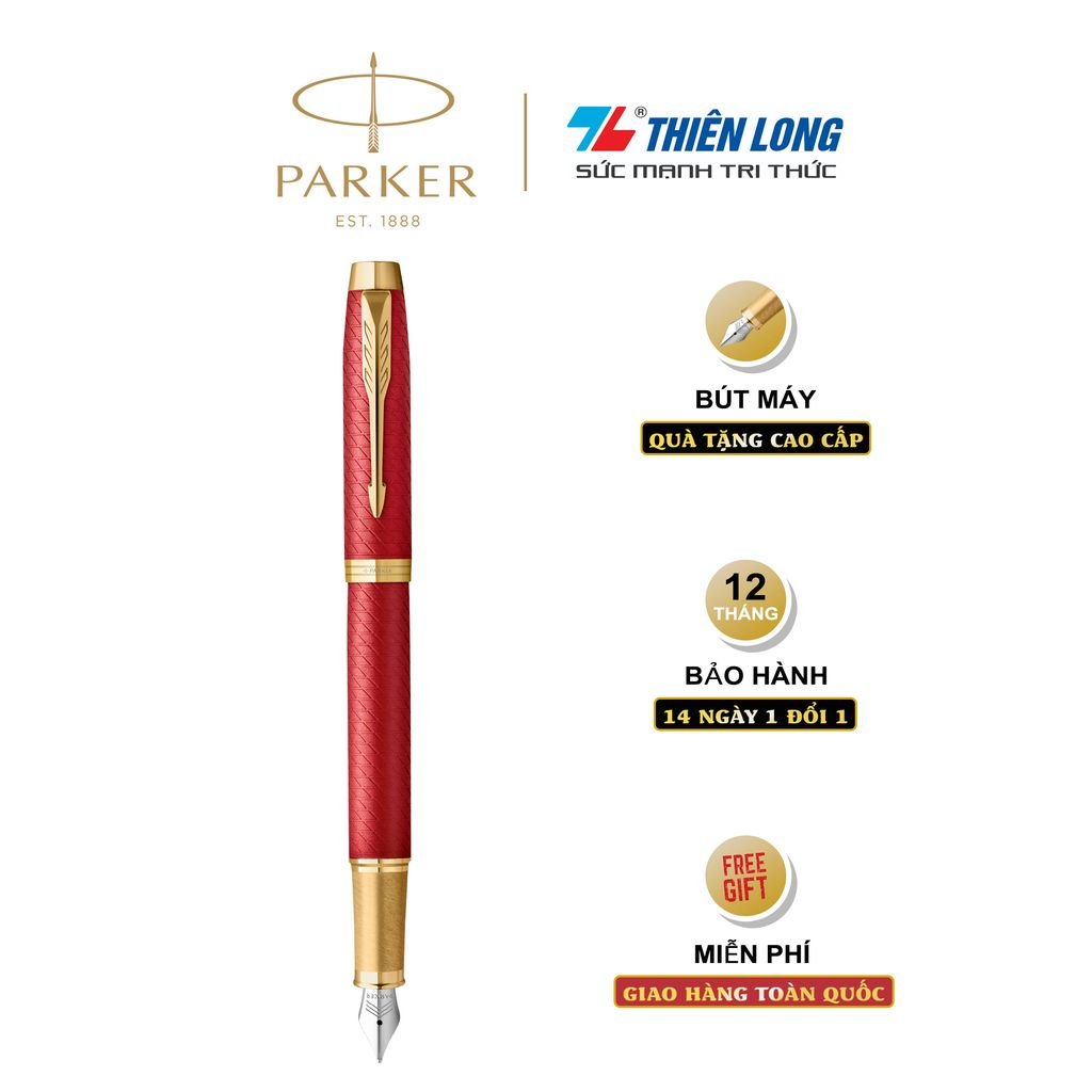 Bút máy cao cấp Parker IM PRM Red GT TB-2143468 - Thép không gỉ