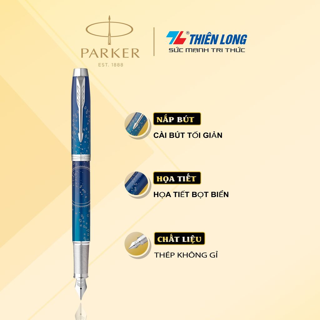 Bút máy Parker IM Special Edition Submerge Blue - Thép không gỉ - Ngòi 0.7mm - 2152992Z