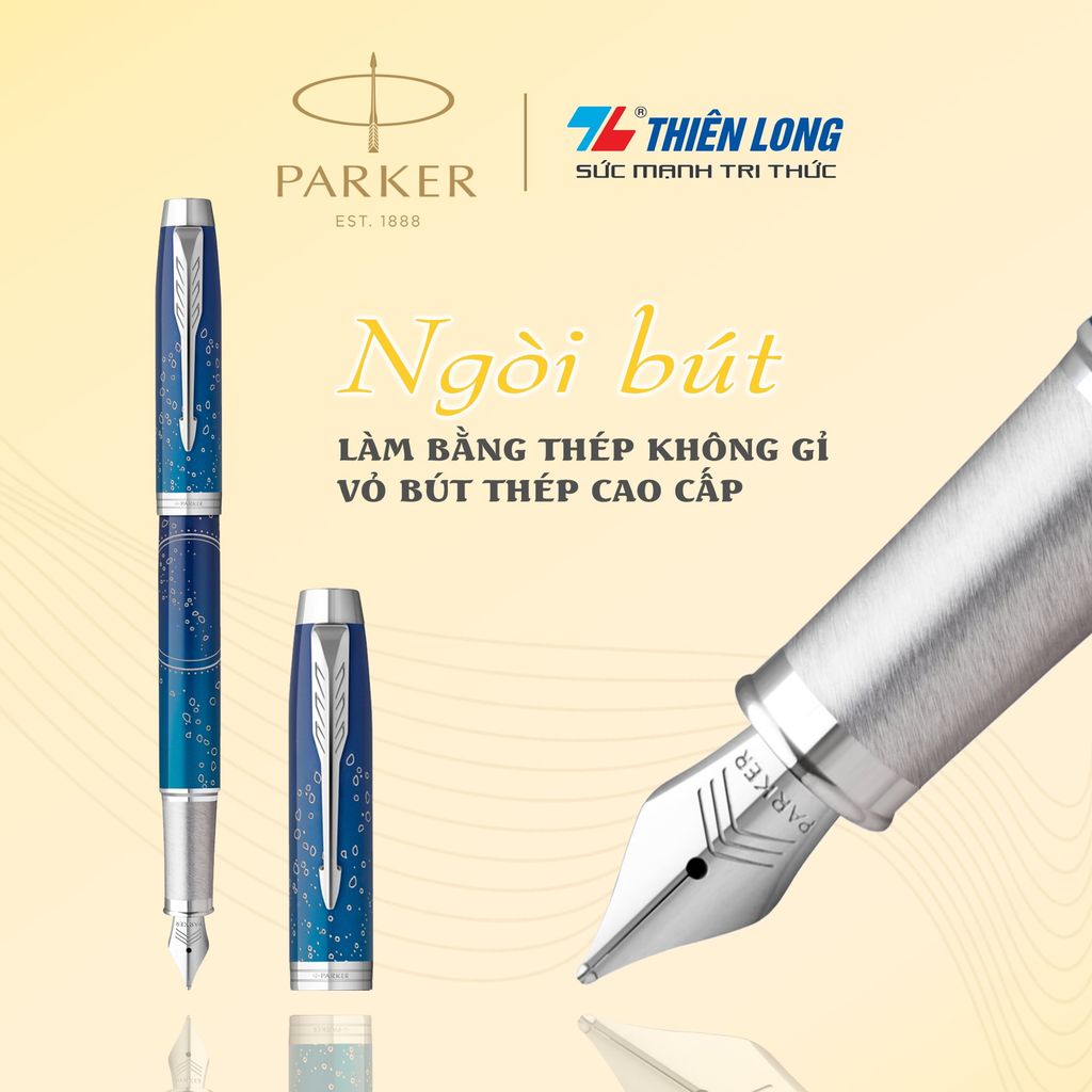 Bút máy Parker IM Special Edition Submerge Blue - Thép không gỉ - Ngòi 0.7mm - 2152992Z