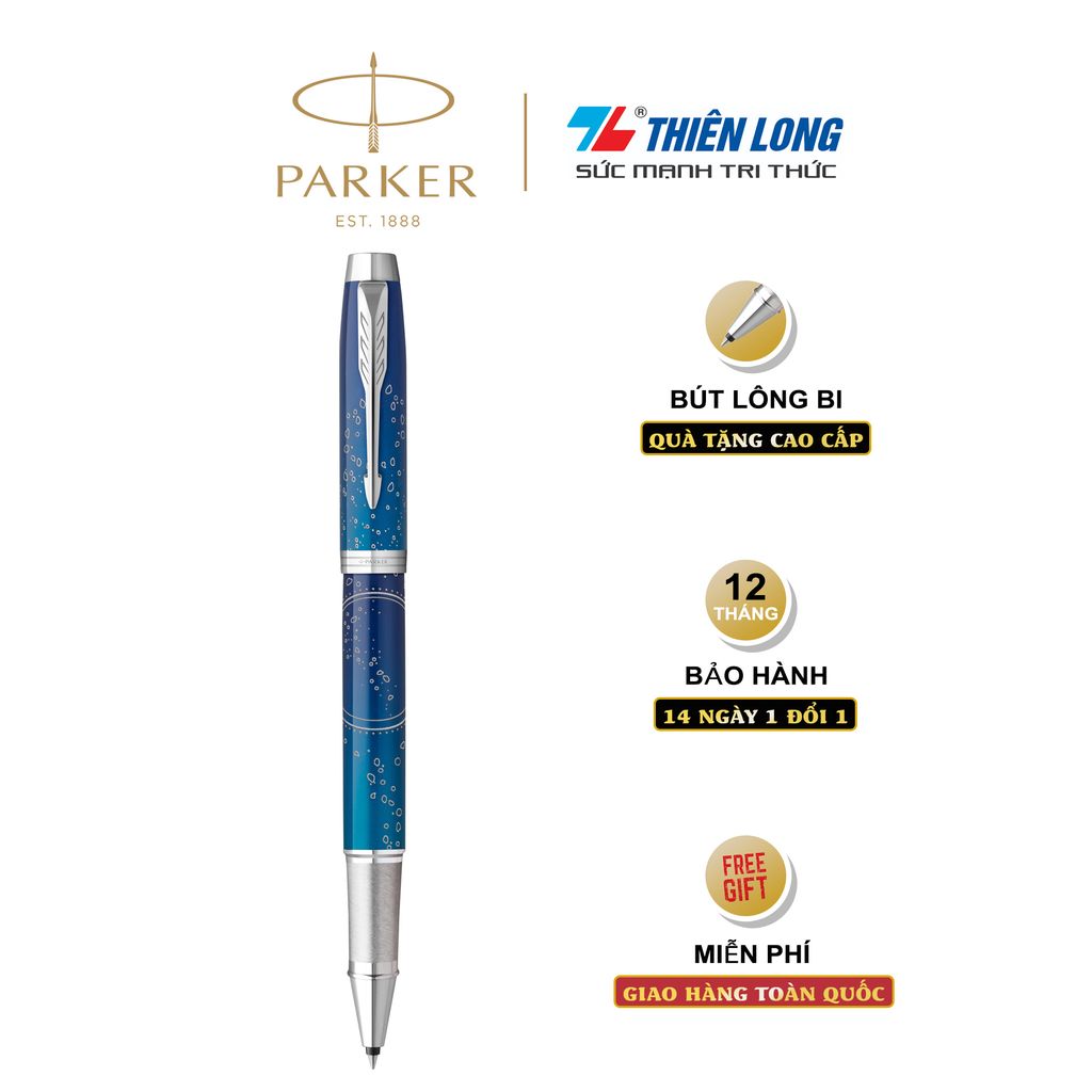 Bút lông bi Parker IM Special Edition Submerge Blue - Thép không gỉ - Ngòi 0.7mm - 2152993Z