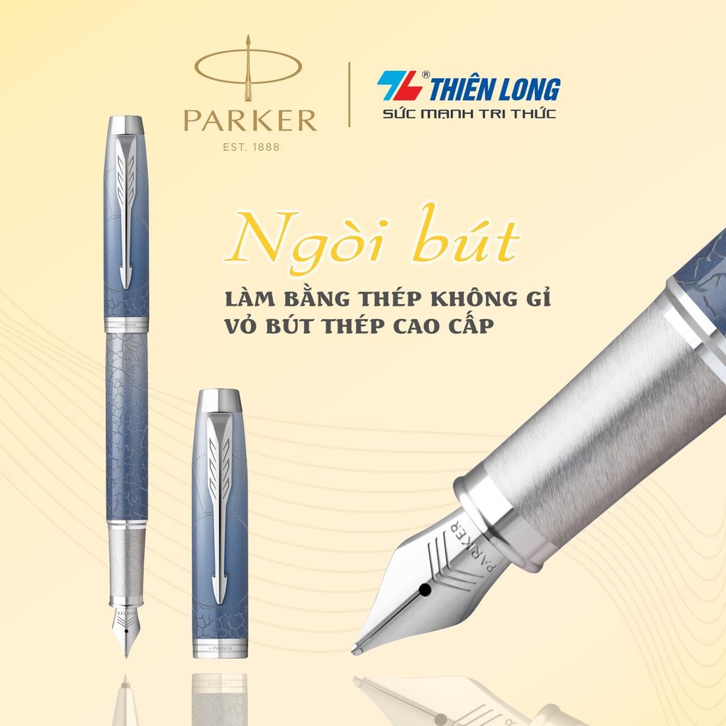 Bút máy Parker IM Special Edition Polar Grey - Thép không gỉ - Ngòi 0.7mm - 2153006Z