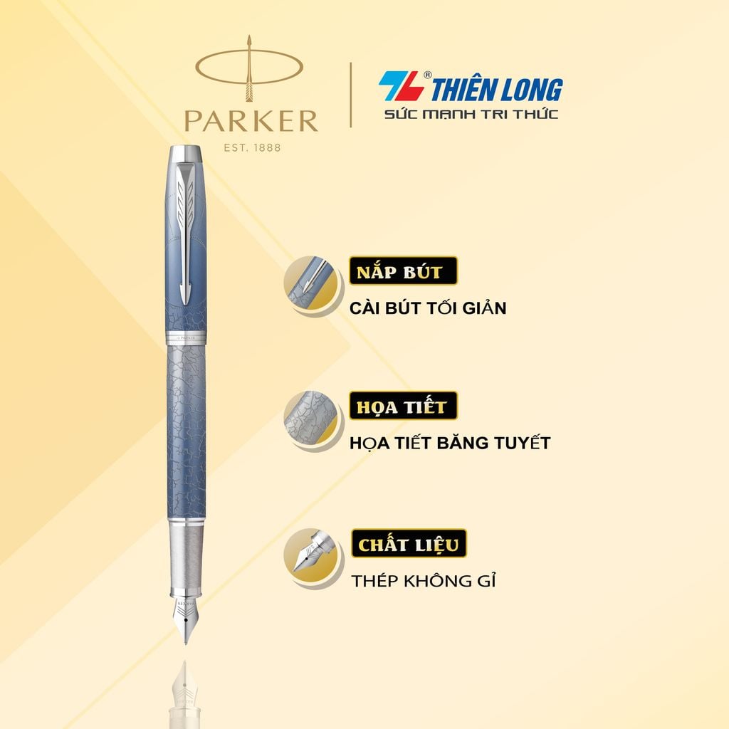 Bút máy Parker IM Special Edition Polar Grey - Thép không gỉ - Ngòi 0.7mm - 2153006Z