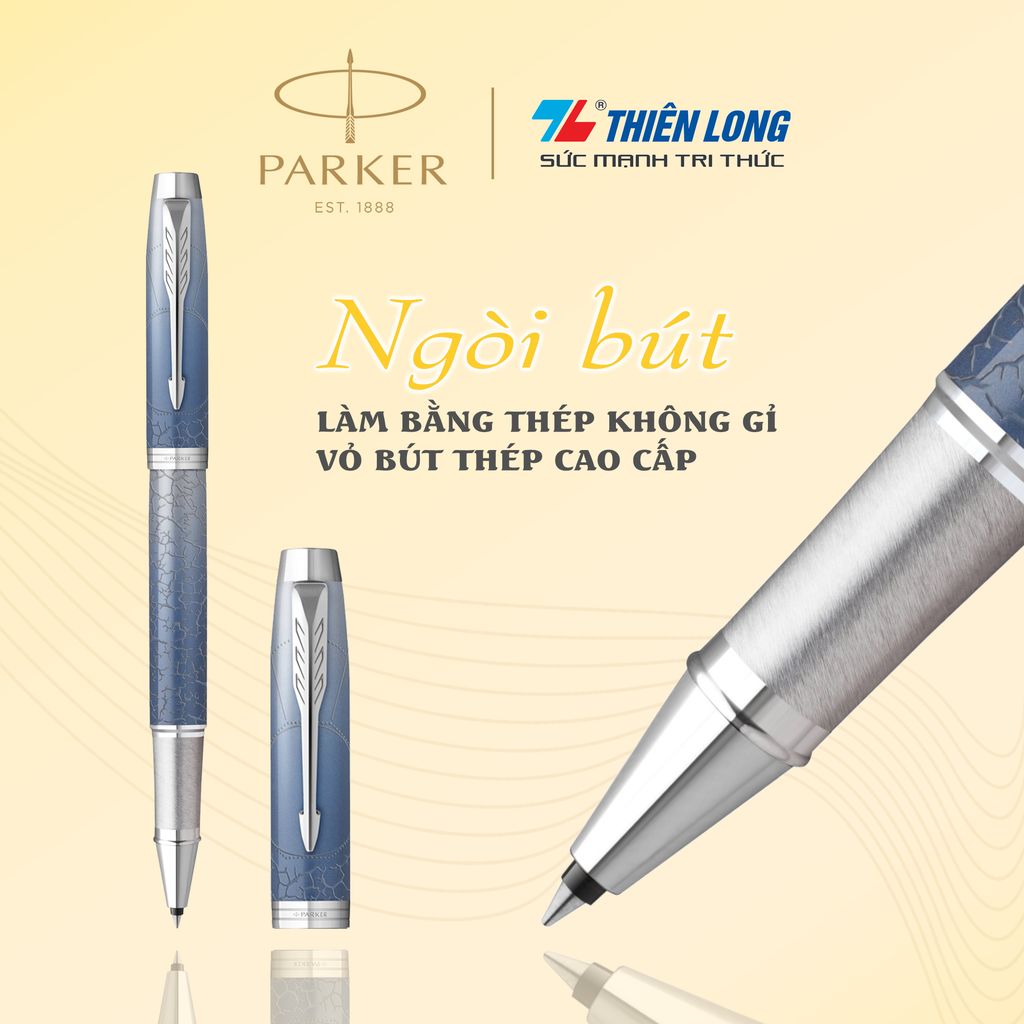 Bút lông bi Parker IM Special Edition Polar Grey - Thép không gỉ - Ngòi 0.7mm - 2153007Z