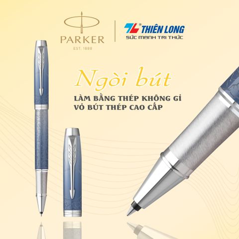 Bút lông bi Parker IM Special Edition Polar Grey - Thép không gỉ - Ngòi 0.7mm - 2153007Z