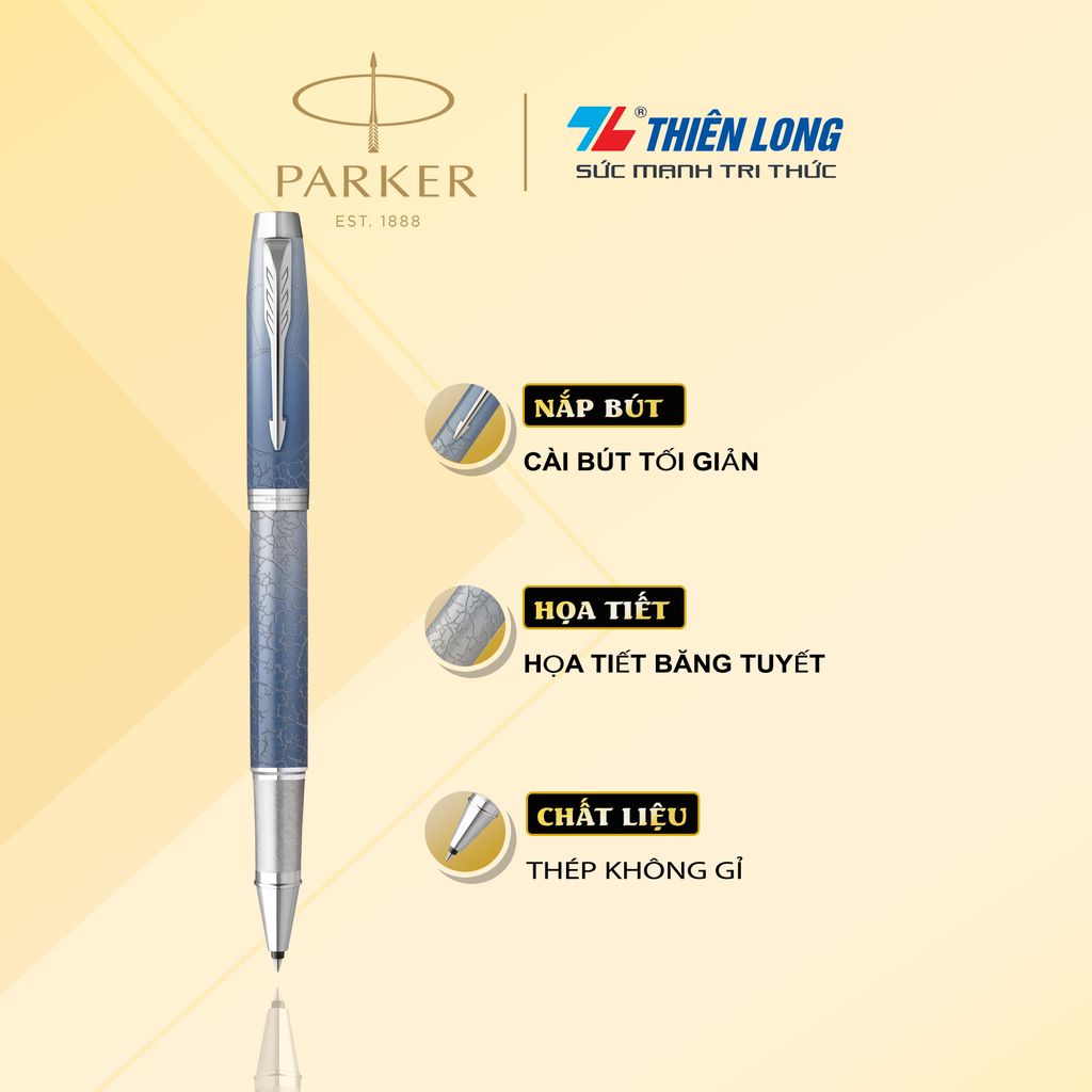 Bút lông bi Parker IM Special Edition Polar Grey - Thép không gỉ - Ngòi 0.7mm - 2153007Z