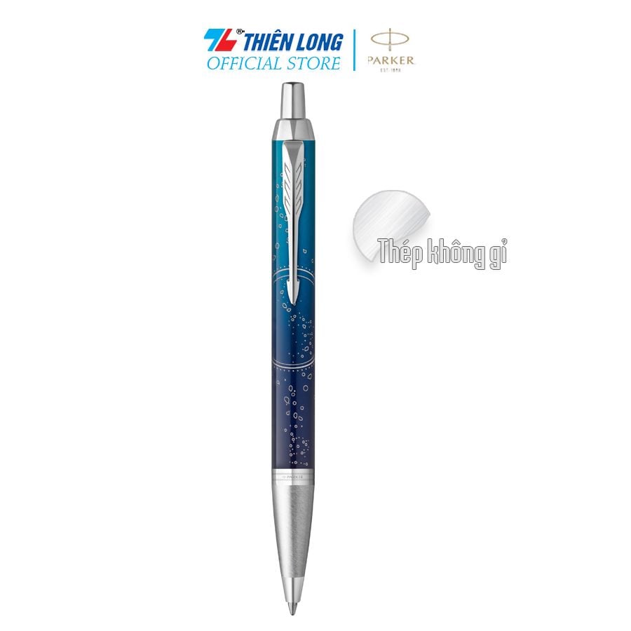 Bút bi Parker IM Special Edition Submerge Blue - Thép không gỉ - Ngòi 0.7mm - 2152991
