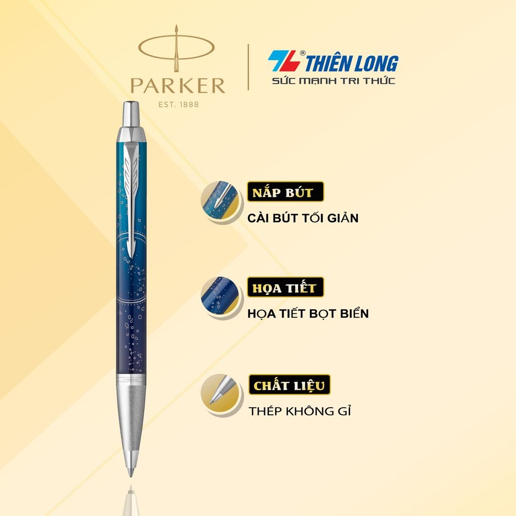 Bút bi Parker IM Special Edition Submerge Blue - Thép không gỉ - Ngòi 0.7mm - 2152991