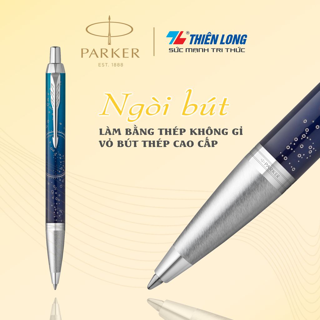 Bút bi Parker IM Special Edition Submerge Blue - Thép không gỉ - Ngòi 0.7mm - 2152991
