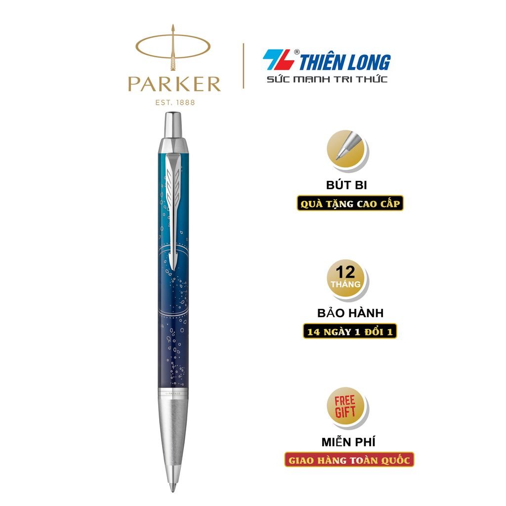 Bút bi Parker IM Special Edition Submerge Blue - Thép không gỉ - Ngòi 0.7mm - 2152991