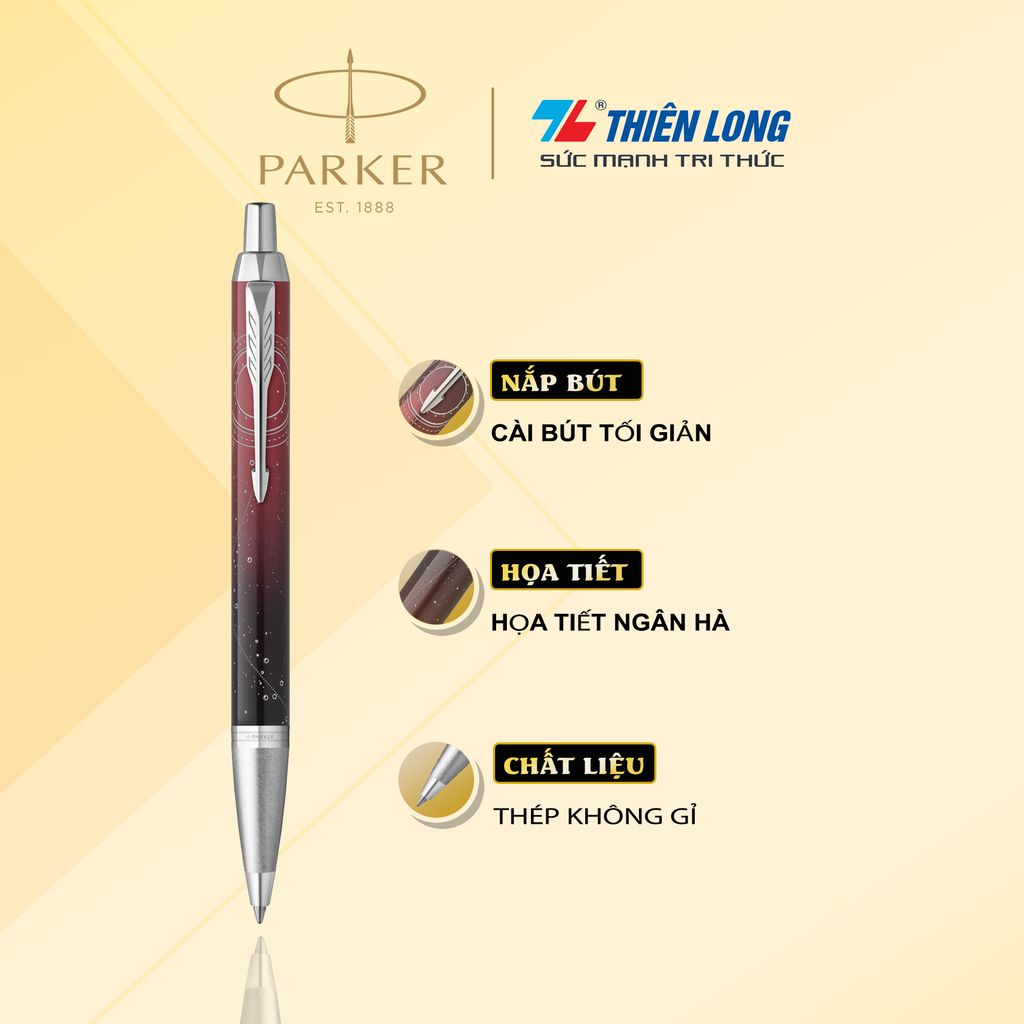 Bút bi Parker IM Special Edition Portal Red - Thép không gỉ - Ngòi 0.7mm - 2152998