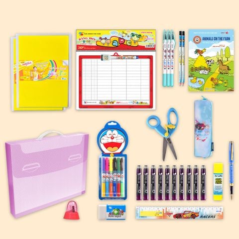 [Combo Cấp 1] Trọn Bộ Dụng Cụ Học Tập Lớp 3 - Nhập Học Năm Mới 2023 - 15 Món (Hộp đựng bút, Bút máy, Thước thẳng,...)