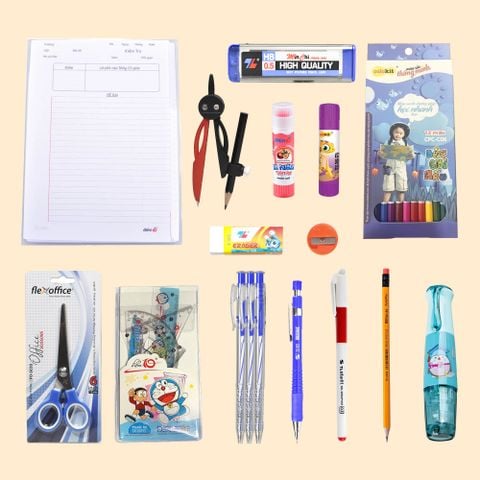 [Combo Cấp 2] Trọn Bộ Dụng Cụ Học Tập - Combo quà thưởng tổng kết cấp 1(Bút Bi, Bút gel xóa được,...)