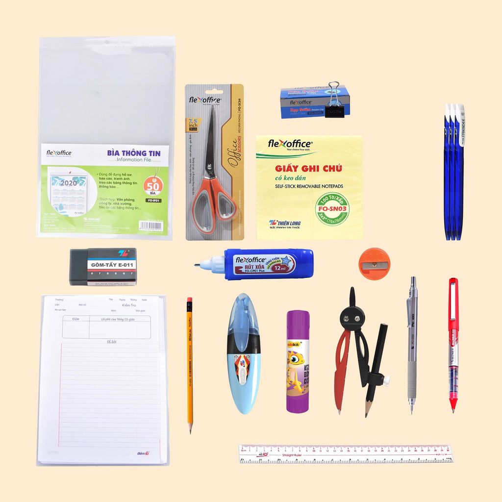 [Combo Cấp 3] Trọn Bộ Dụng Cụ Học Tập - Nhập Học Năm Mới 2023 - 16 Món