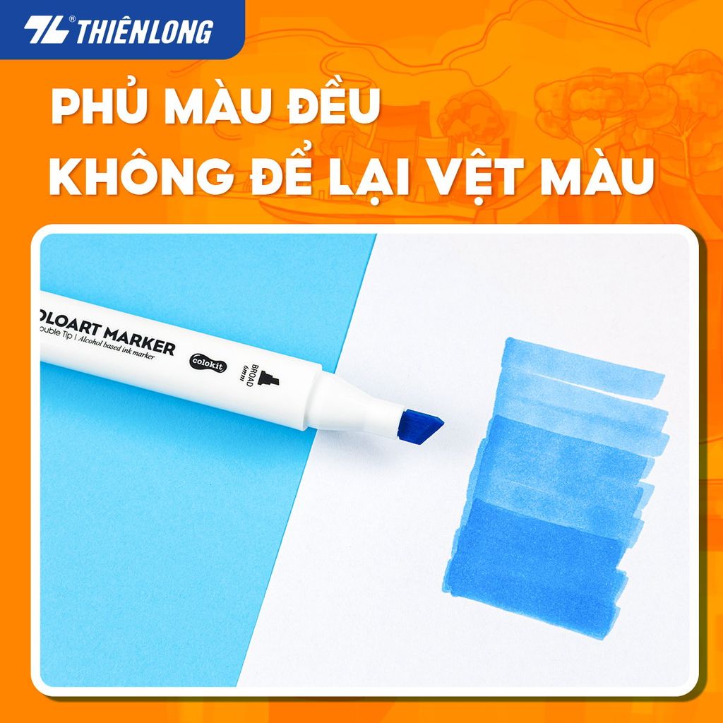Bút dạ màu - bút marker 12 màu Thiên Long Colokit ART MARKER AM-C002 - Tặng sổ Sketch
