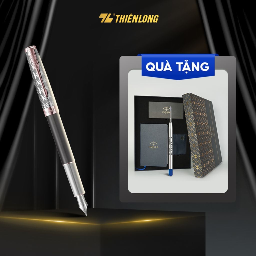 Bút máy cao cấp Parker SON Metal Grey PGT18k GB-2119788 - Mạ vàng 18K