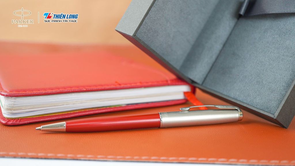 Bút bi cao cấp Parker SON X-SB Metal Red CT TB-2146855 - Thép không gỉ