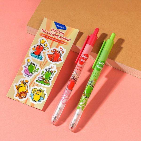 Túi bút bi, bút gel Thiên Long TL-095, TL-105, FL-04/Luck - Phiên bản hanh thông thi cử, đóng gói